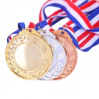 Wholesale Cheap Custom Design Your Own Blank Zinc Alloy 3D Gold Metal Award Marathon Running Sport Medal With Ribbon Hanger