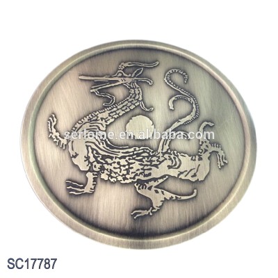 Metal Customized Antique Silver Embossed Flying Dragon Logo Zinc Alloy Souvenir Challenge Coins