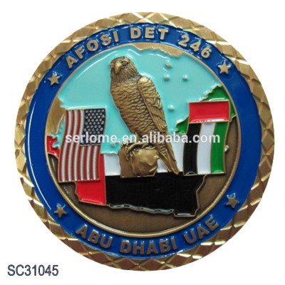 USA Country Flag Customized Soft Enamel Metal Souvenir UAE Challenge Coins