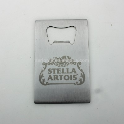 Bar Stella Artois Beer Lasered Engraved Beer Credit Card Stainless Steel Bottle Opener