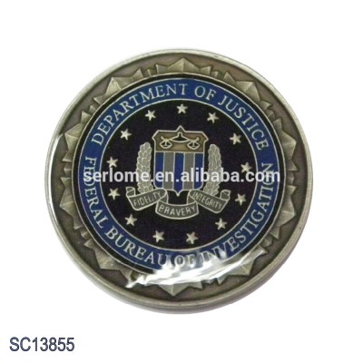 Custom Logo Soft Enamel Souvenir Metal FBI Challenge Coins