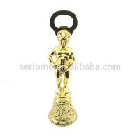 Zinc Alloy Custom Logo Gold Color Beer Wine Bottle Opener Metal Souvenir Metal Dinner Bell